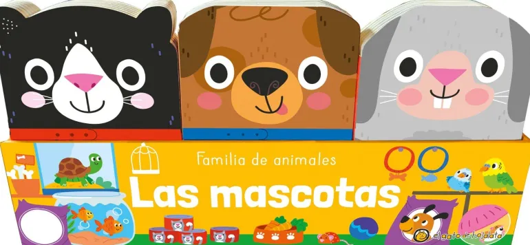 FAMILIA DE ANIMALES. MASCOTAS: CONEJO, GATO Y PERRO