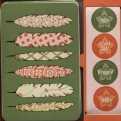 FEATHERS BOXED NOTECARDS W /  STICKERS