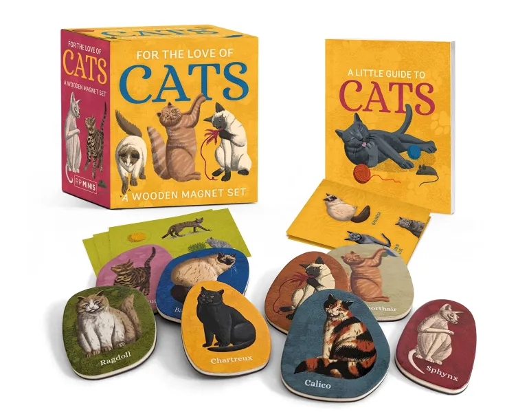FOR THE LOVE OF CATS: A WOODEN MAGNET SET