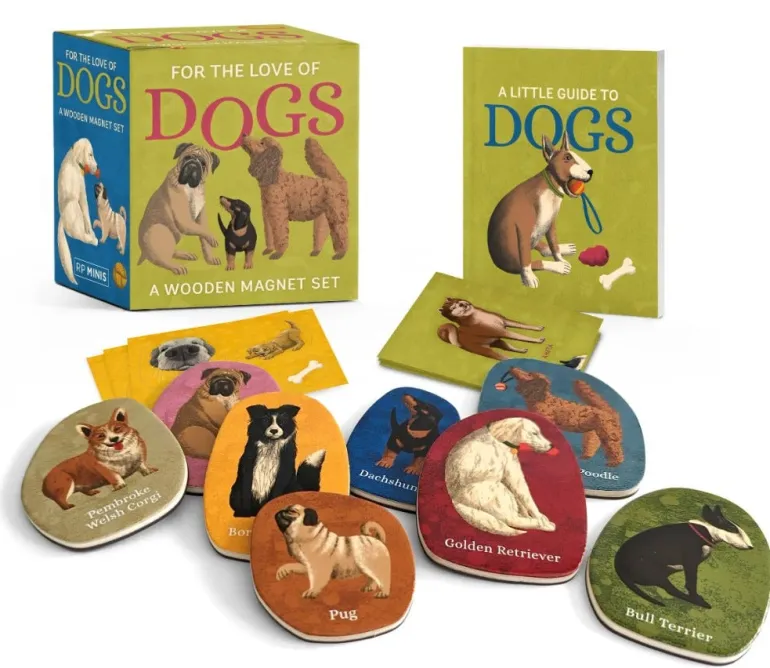 FOR THE LOVE OF DOGS: A WOODEN MAGNET SET
