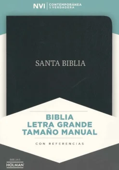 NVI BIBLIA LETRA GRANDE TAMANO MANUAL NEGRO, PIEL FABRICADA