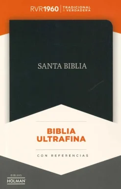 RVR 1960 BIBLIA ULTAFINA, NEGRO PIEL FABRICADA