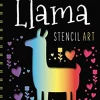 SCRATCH AND SPARKLE LLAMAS STENCIL ART
