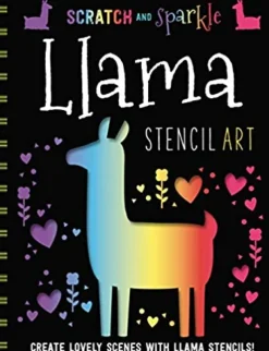 SCRATCH AND SPARKLE LLAMAS STENCIL ART